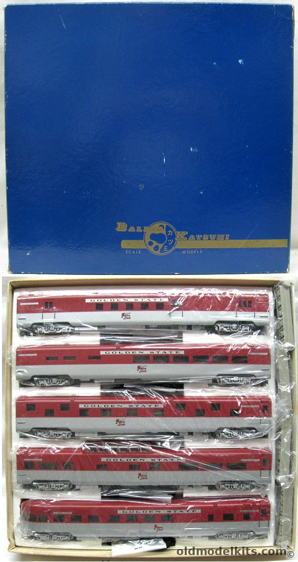 Balboa-Katsumi 1/87 Brass Southern Pacific Golden State - Streamliner Train Cars - Baggage Mail / Pullman Sleeper / Dining / Vista Dome / Observation, 865 plastic model kit
